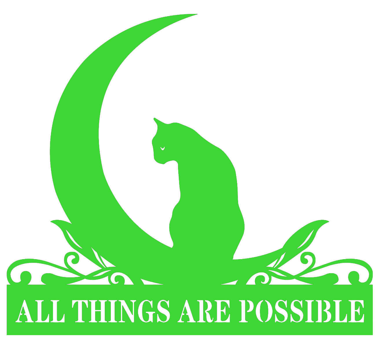 Cat Moon All Things are Possible Vinyl Decal Car Truck Window Van Trailer Tablet
