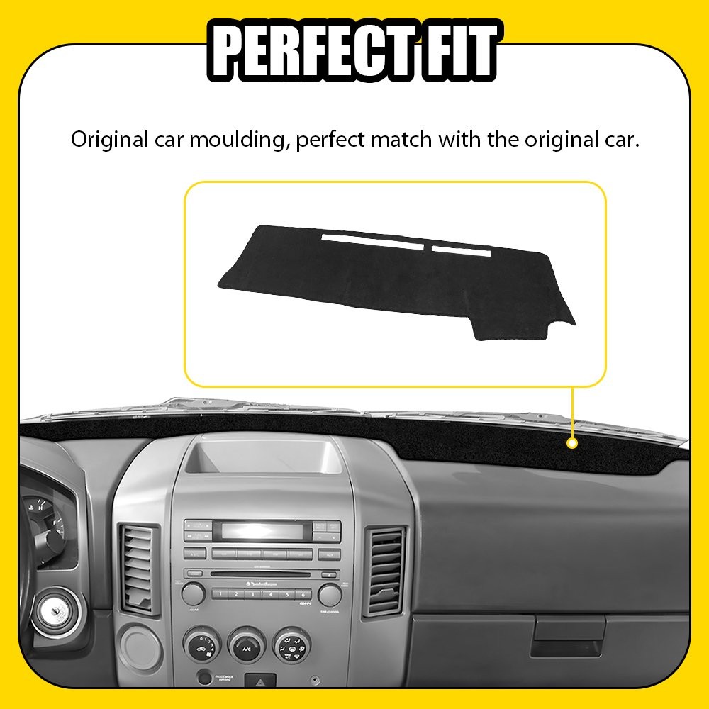 Fit 04-12 Nissan Titan Large Display Dashboard Mat Pad Dash Cover Black 1-5X