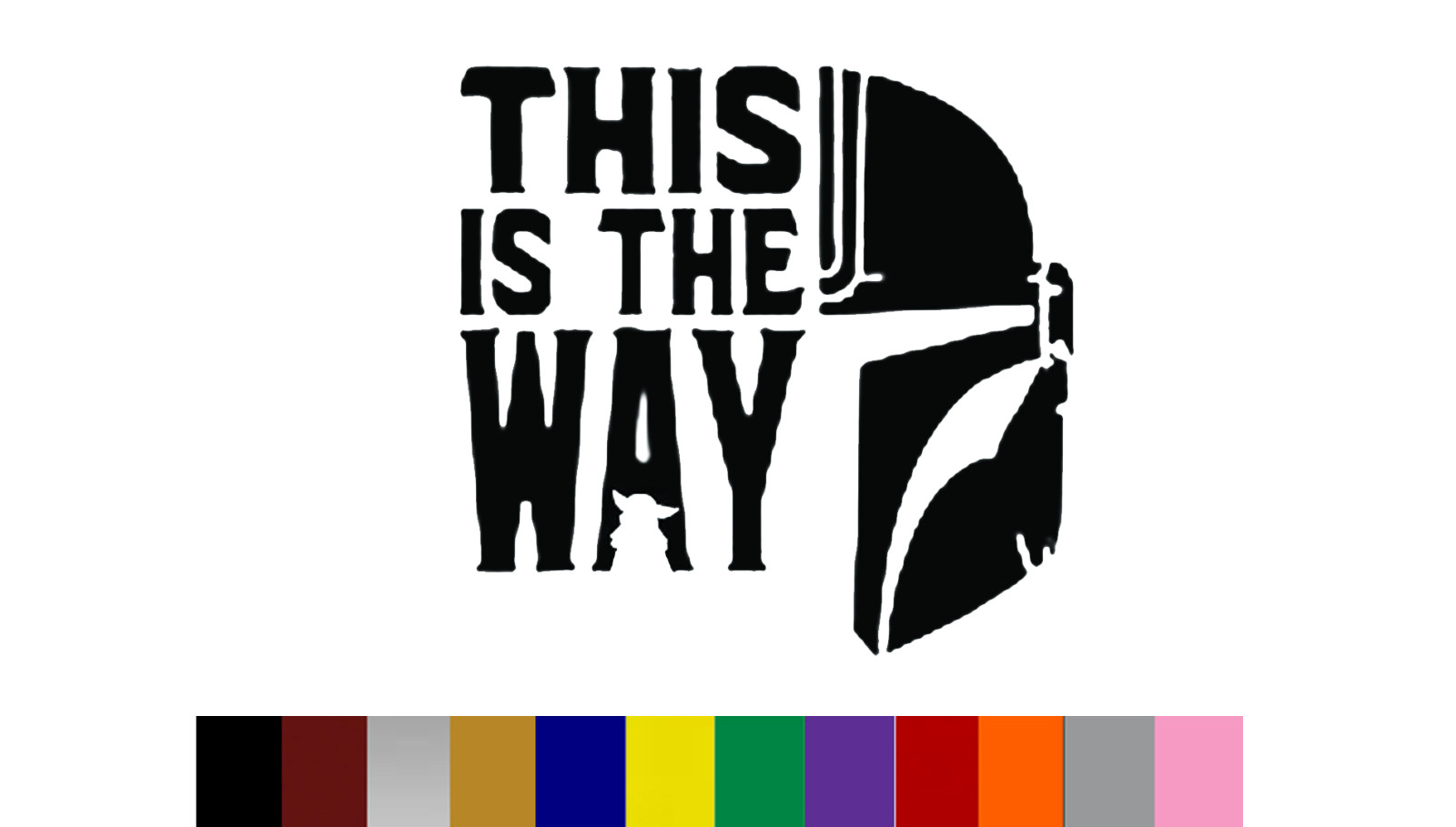 This Is The Way Mandalorian Helm Vinyl Decal | Star Wars | Grogu | Sticker