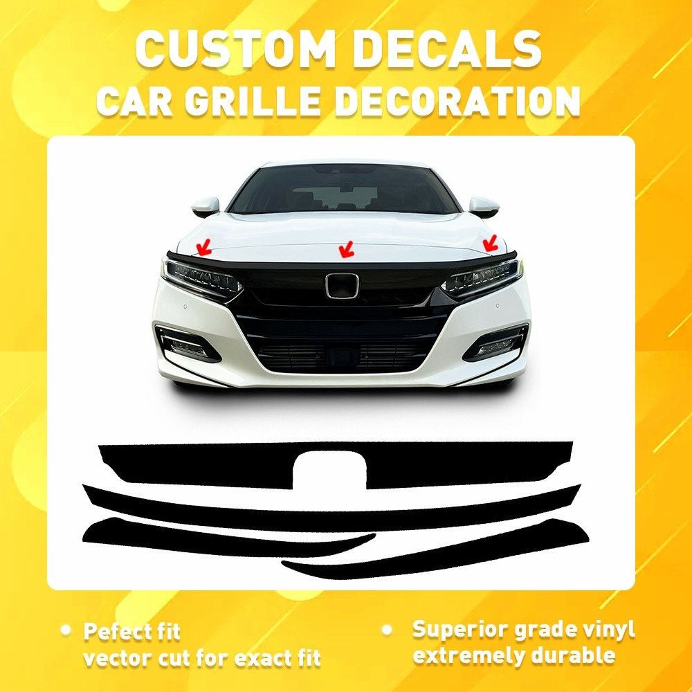 For Honda Accord 2018-2020 Front Grille Chrome Delete Blackout Precut Vin A