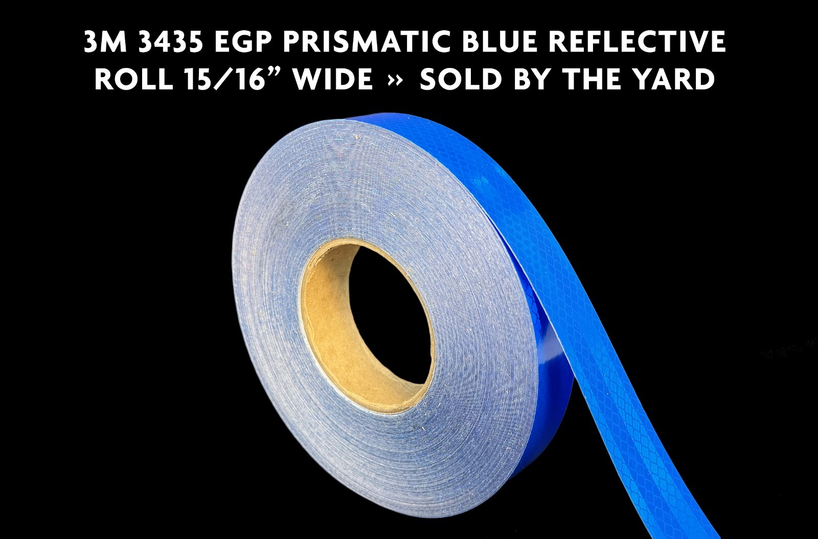 3M 3435 EGP PRISMATIC REFLECTIVE TAPE, BLUE, 15/16” WIDE, SOLD BY THE YARD!