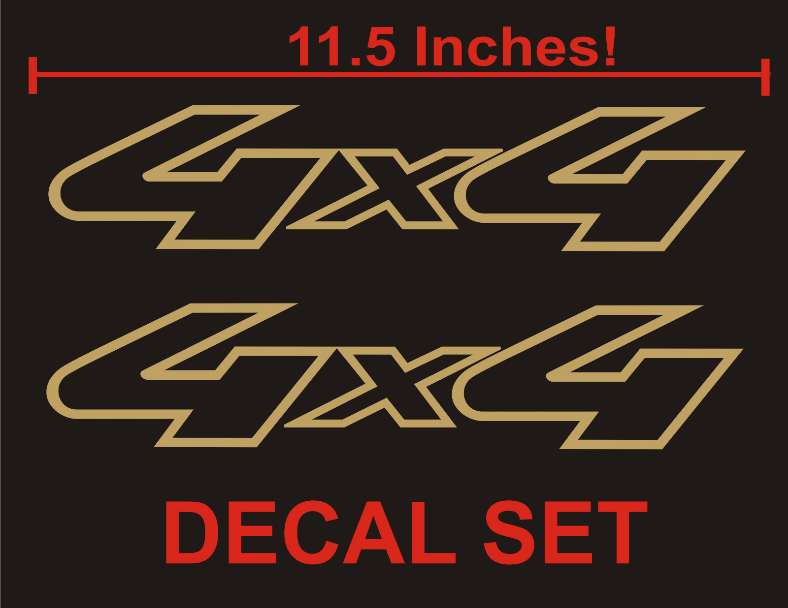 4×4 Truck Bed Decals, Gold (Set) for Ford F-150, Super Duty, and Ranger