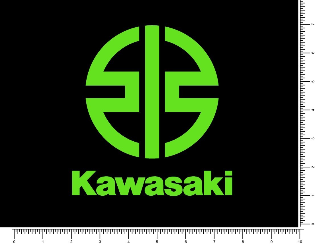 Kawasaki 8″ River Logo Die Cut Sticker Motocross Racing Decal 6″ x 5.5″