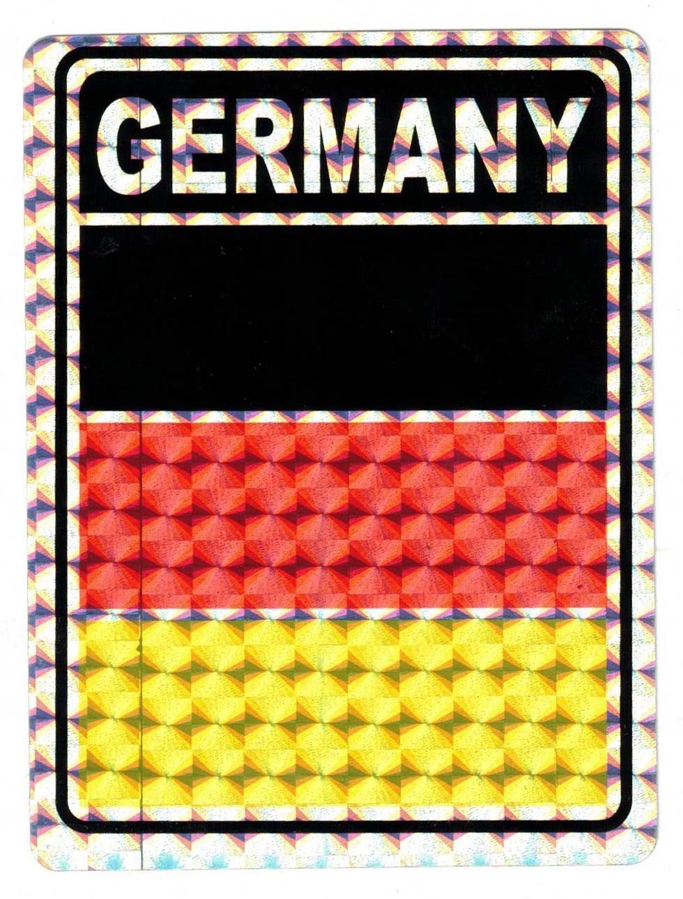 Germany Plain Country Flag Reflective Decal Bumper Sticker DC-091