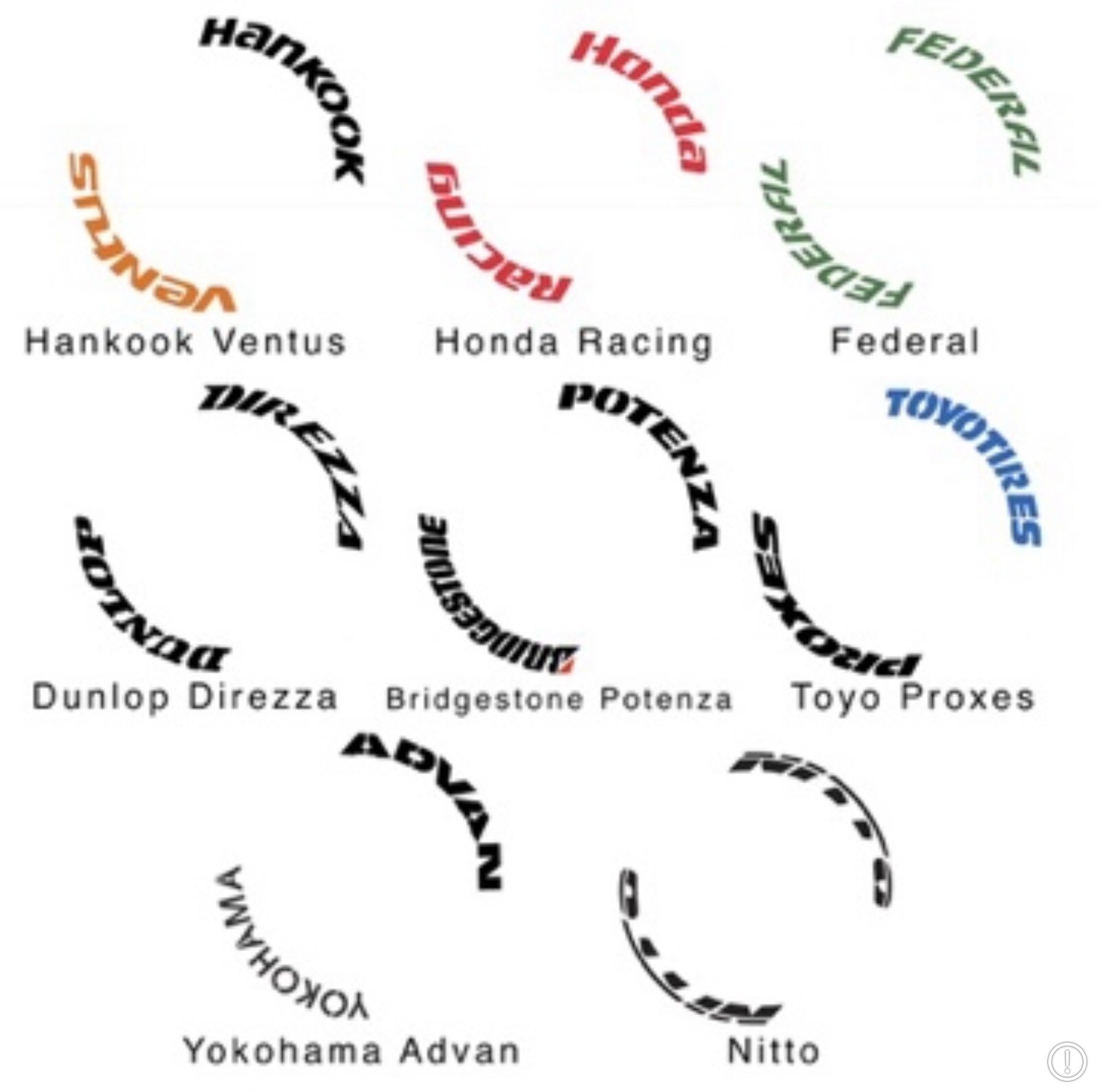 Tire Letter Stencil (Honda Racing) For Civic EF EG EK DC2 Kanjo JDM