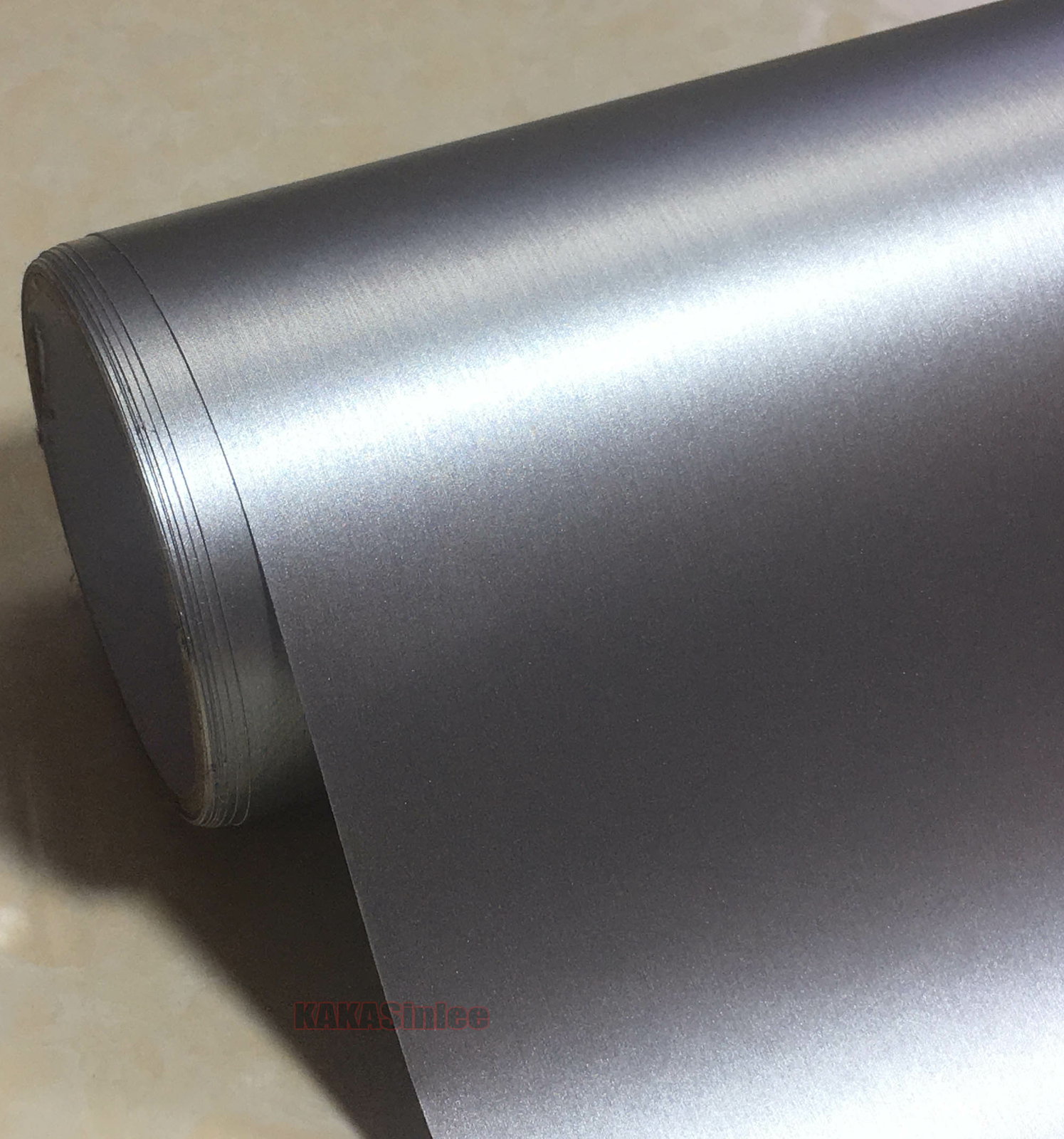 Flexible Car Matte Satin Chrome Brushed Grain Metal Vinyl Wrap Sticker Silver US