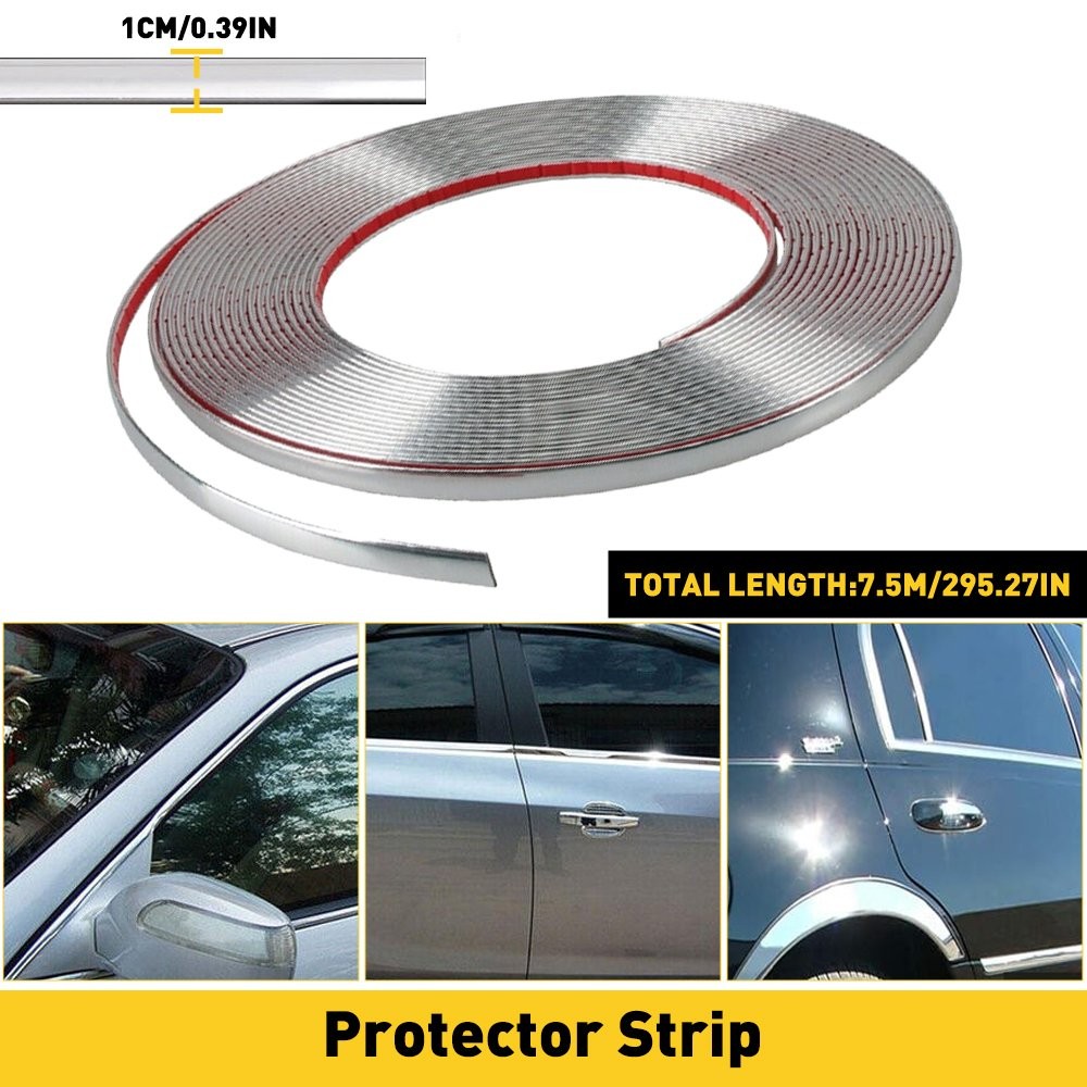 Chrome 10mm Trim Molding Strip Car Door Window Bumper Side Trime Protector 25f D