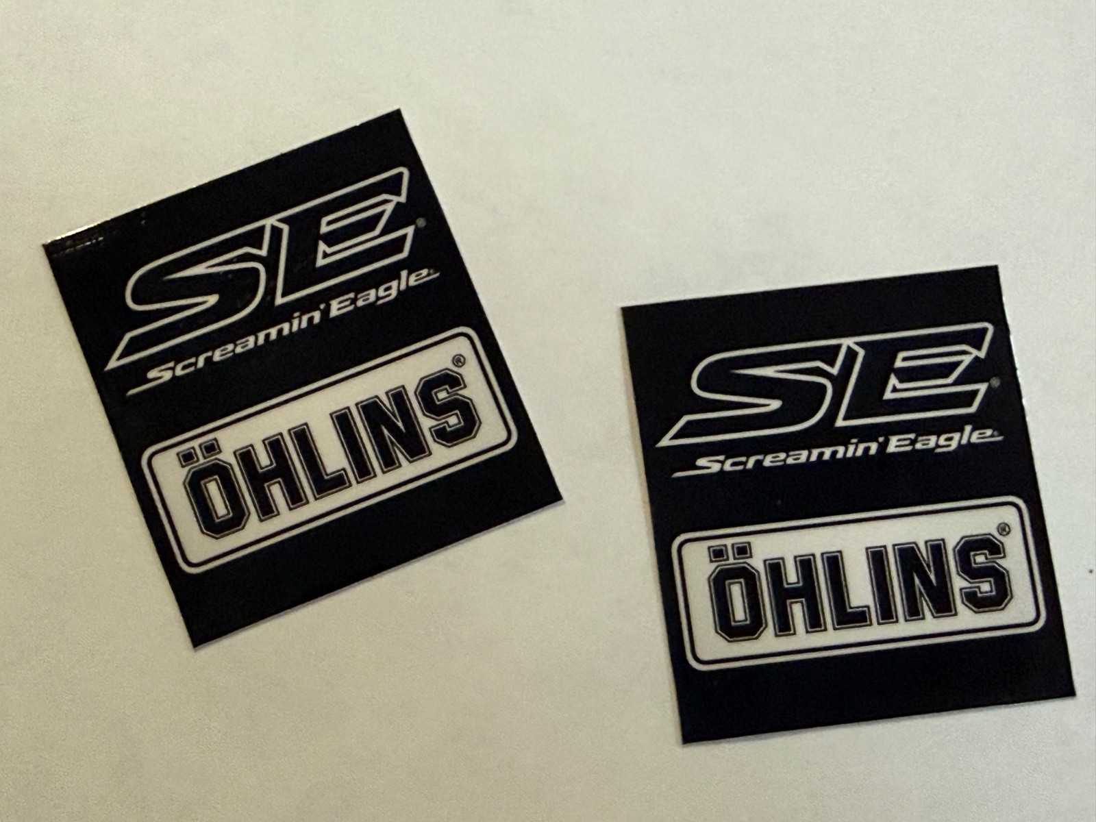 x2 Ohlins Stickers – Black – Screamin Eagle 2 x 2.25 Inches Other Sizes Avail.