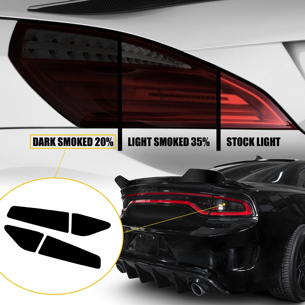 8pcs Tint Vinyl Film for Dodge Charger 2015-2022 Wrap Sheet Tail Light VLT-20%