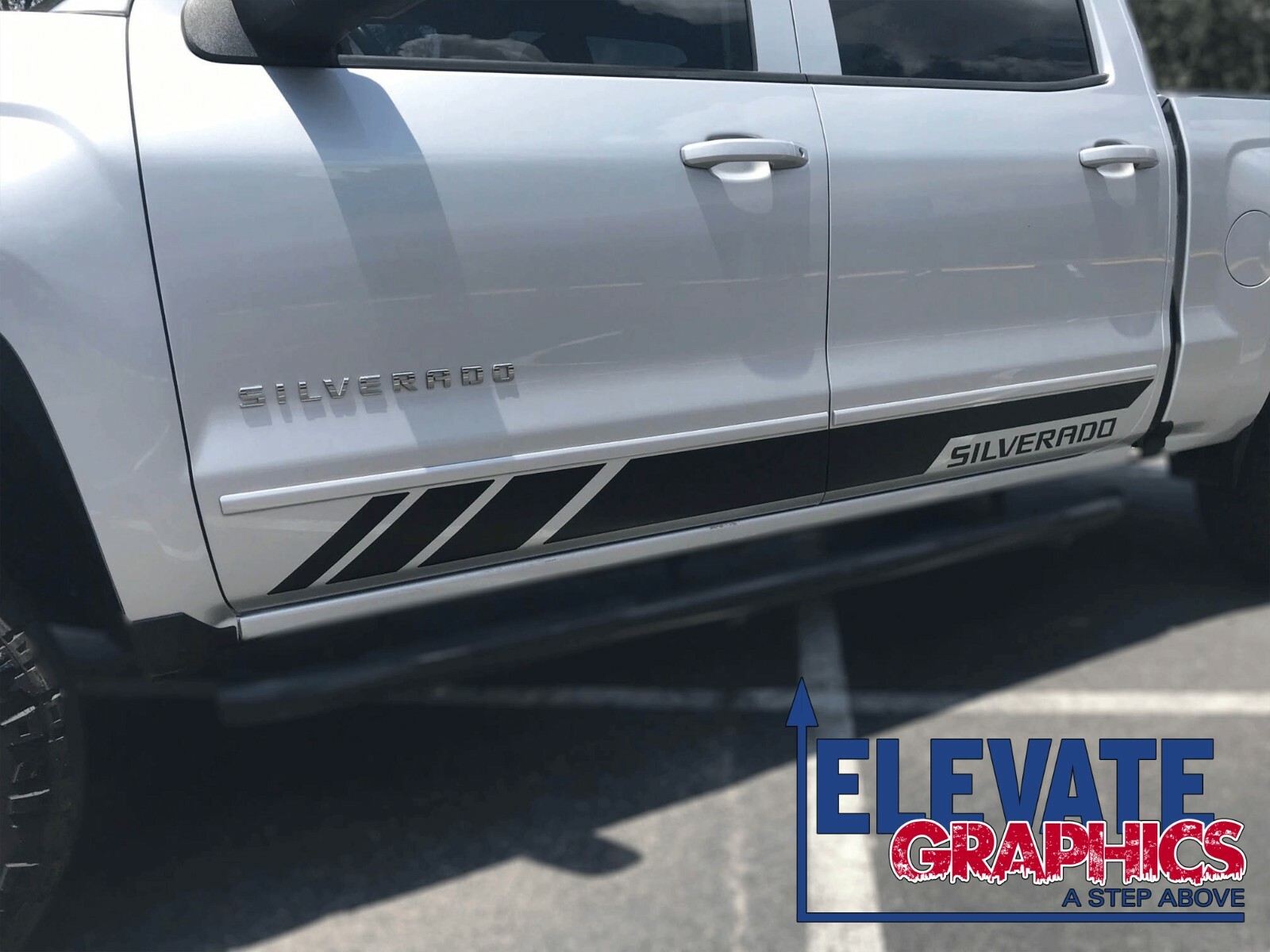 Fits Chevy Silverado Rocker Four Graphics Vinyl Stripes Decals Sticker 1999-2024