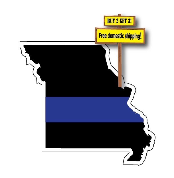 Thin Blue Line Protect the Police Support Fallen MISSOURI Decal/Sticker LAW p704