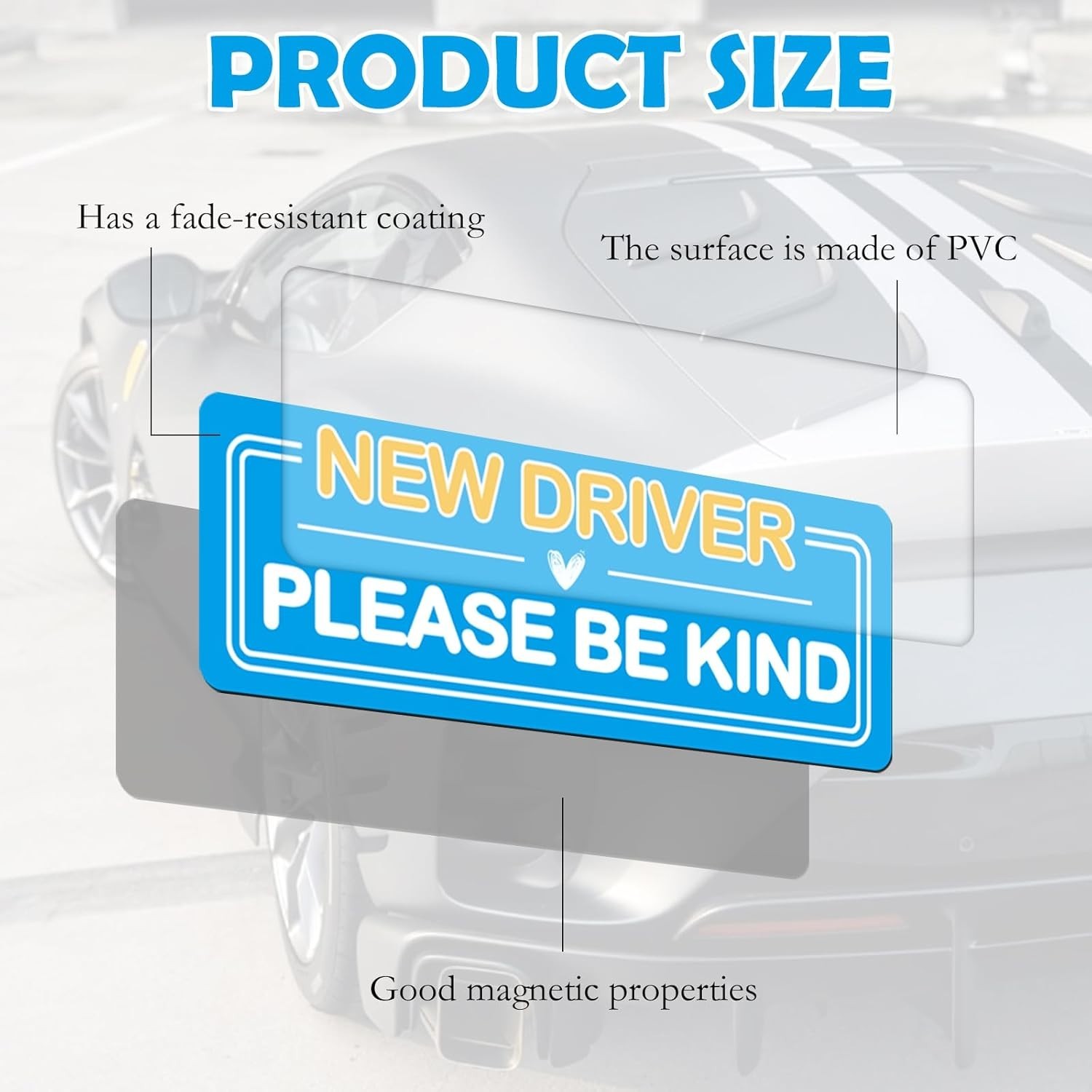 4 Pcs Student Driver Magnetic Car Stickers – Bright Reflective Safety Signs