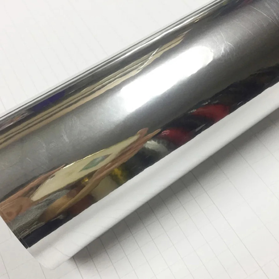 New Silver Mirror Chrome Wrap Film High Stretchable Vinyl Decal 10/20/30x152cm