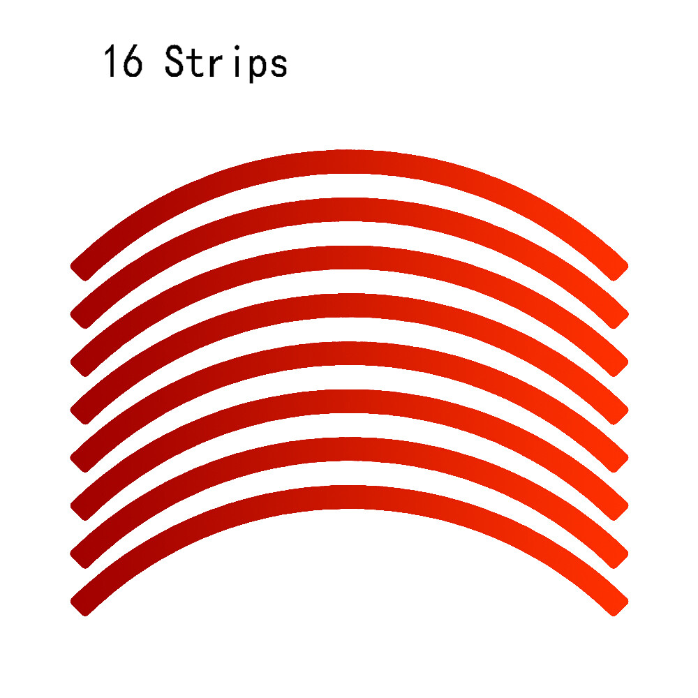 Red Reflective Car Wheel Rim Stripe Vinyl Decal Stickers Set Accessories For 18″