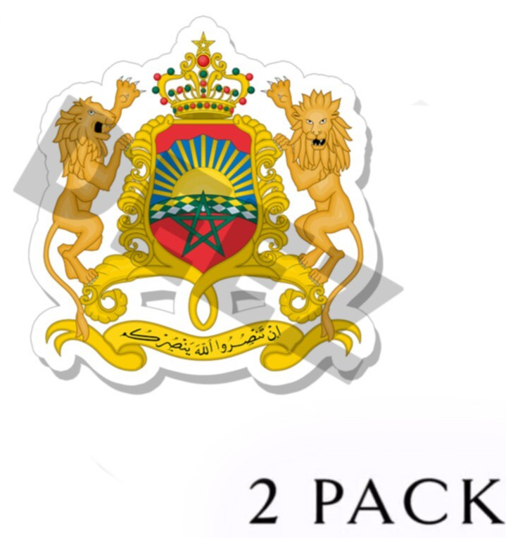 Morocco Coat of Arms Vinyl Stickers – Indoor Outdoor Moroccan Crest Emblem Flag