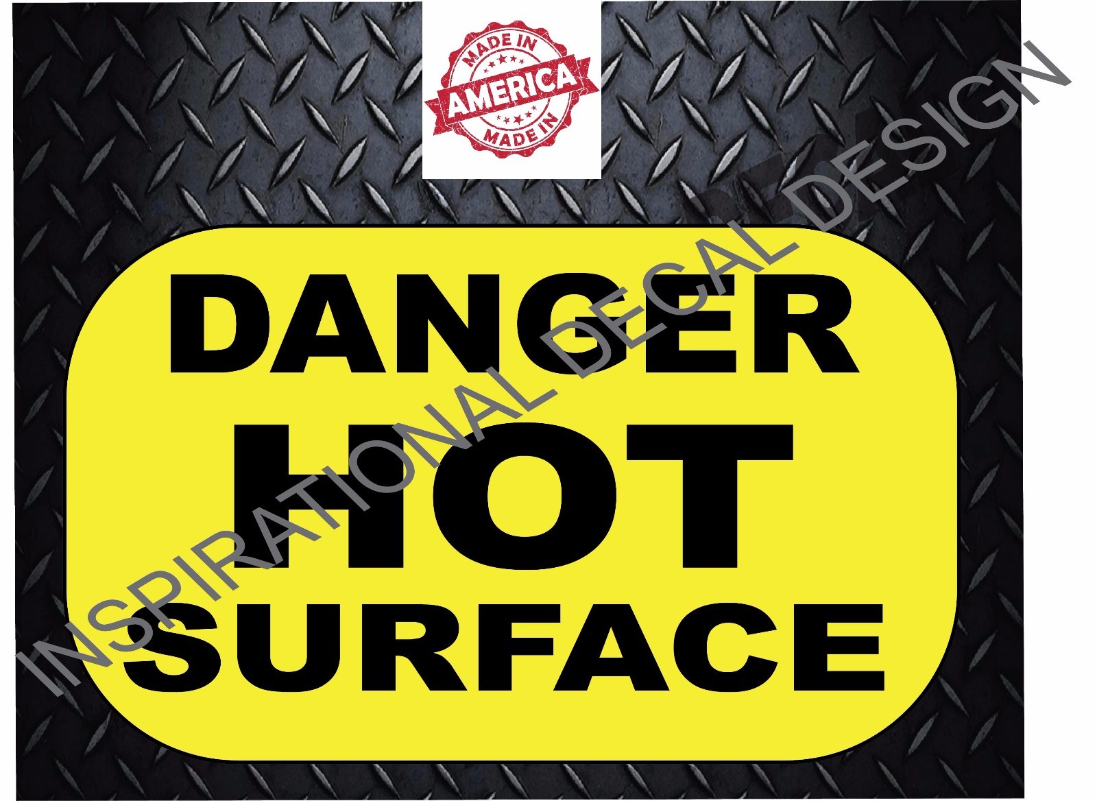Danger Hot Surface OSHA/ANSI Yellow/Black Warning Safety Decal Sticker p571