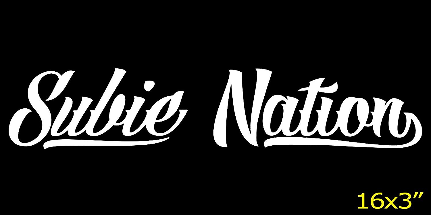 JDM 16×3″ White Subie Nation Front & Rear Windshield Banner Vinyl Decal Sticker