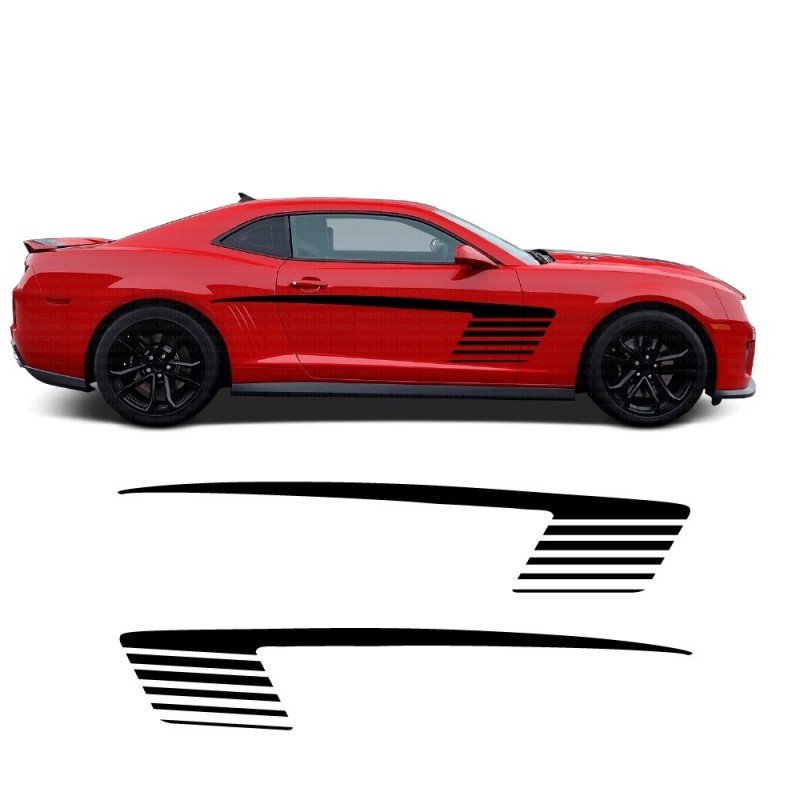 Sport side stripe decals for Chevrolet Camaro 2014 – Red.