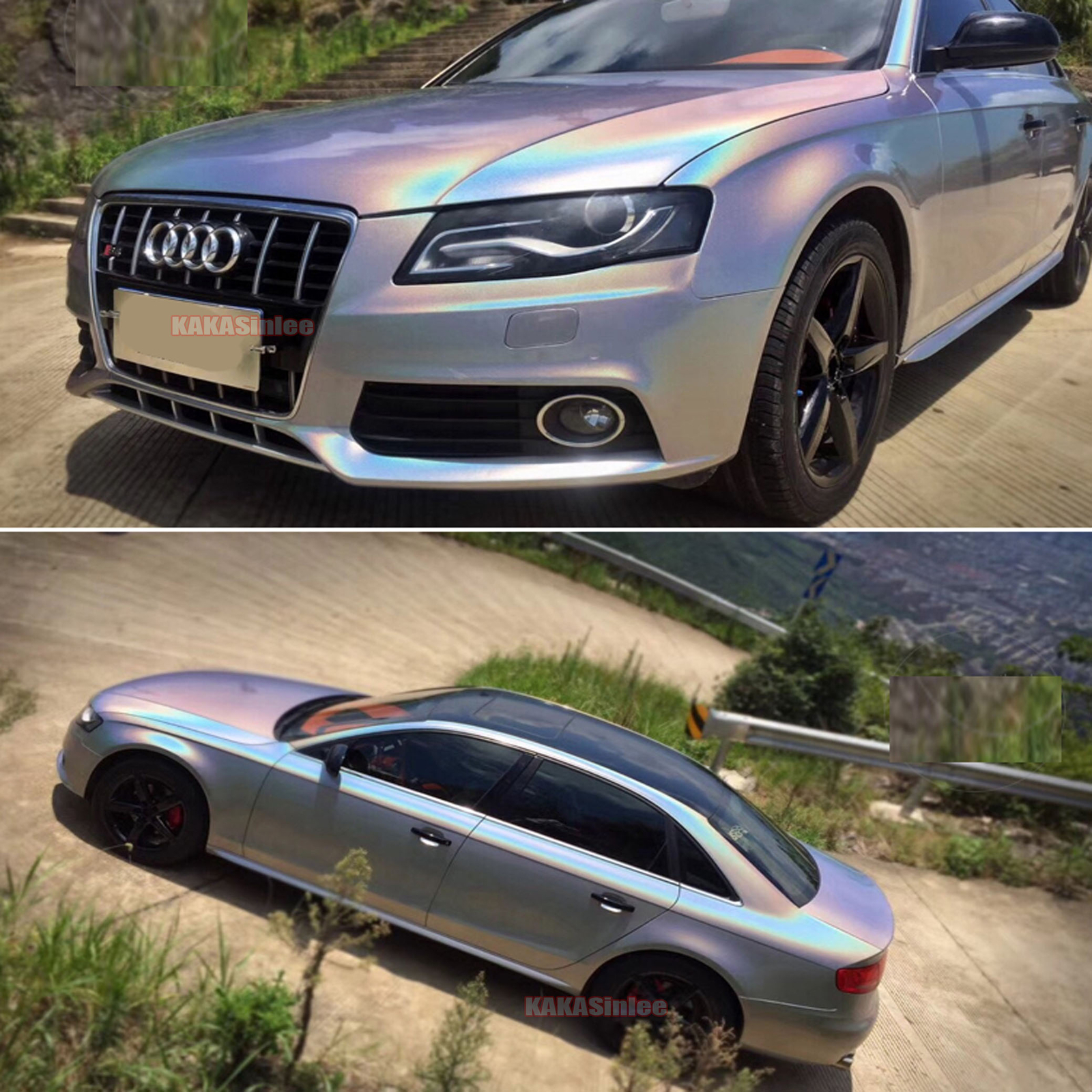 Air Free Car Rainbow Mirror Chrome Chameleon Pearl Gloss Vinyl Wrap Sticker HDUS