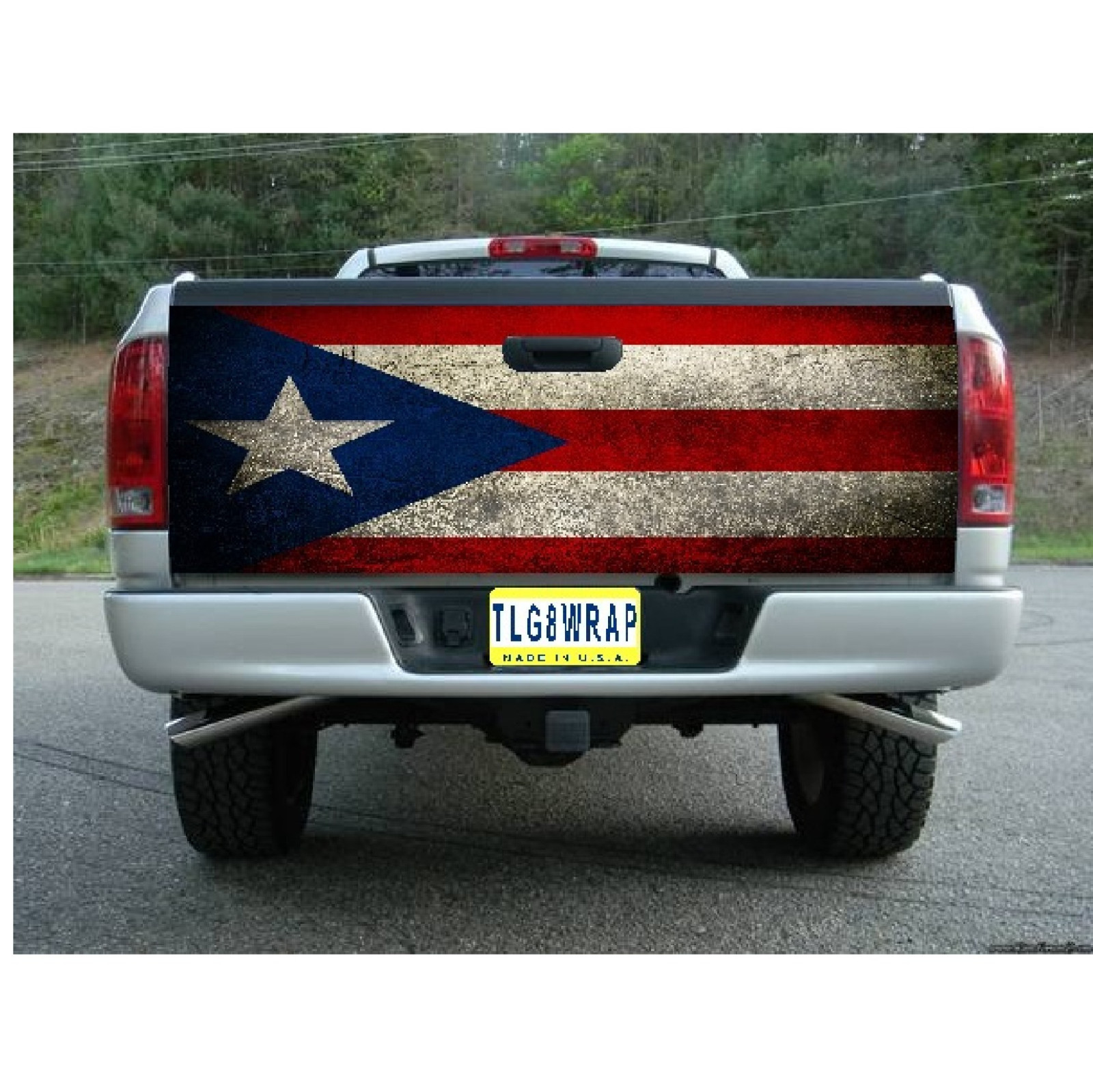 T51 PUERTO RICO FLAG Tailgate Wrap Vinyl Graphic Decal Sticker LAMINATED
