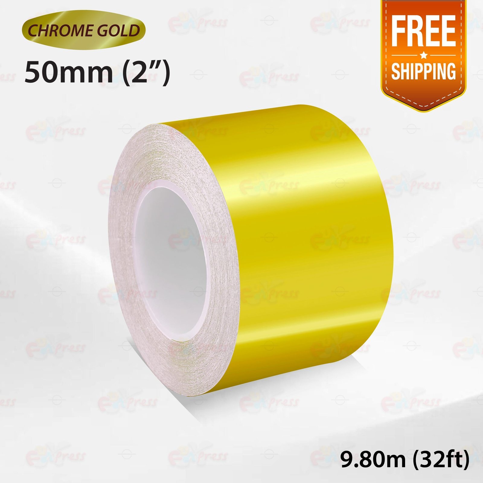 CHROME GOLD 2″ 50mm PIN STRIPE Car Model Streamline TAPE Decal Vinyl Sticker