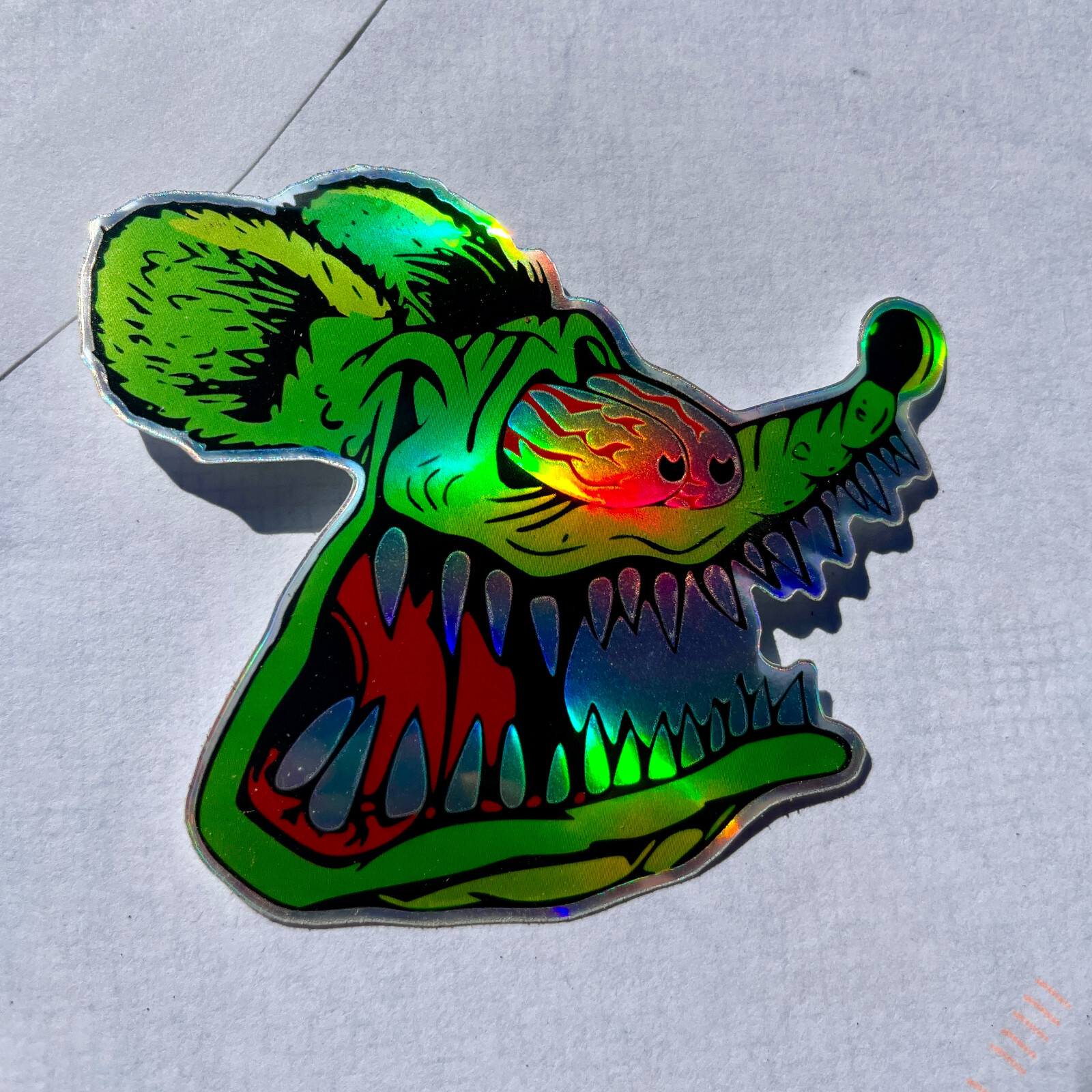 Rat Fink Hot Rod 3 inch holographic Premium decal Sticker 2-Pack Car Window