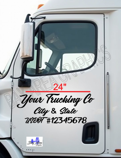 2x Custom Truck Door Decals USDOT Company Name City State Die Cut