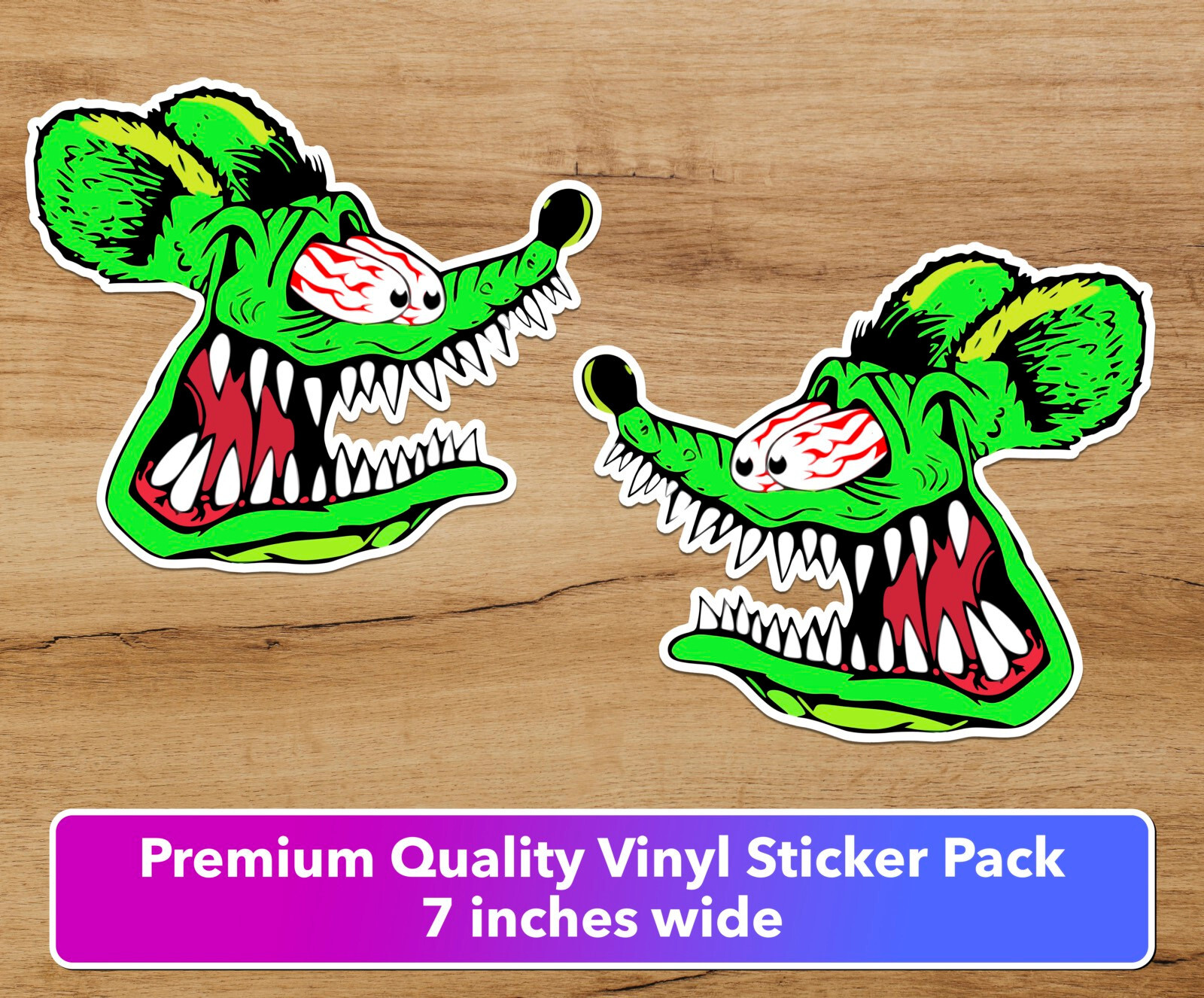 Rat Fink Hot Rod LARGE 7-in pack Premium decal Sticker Car Truck Free Shipping
