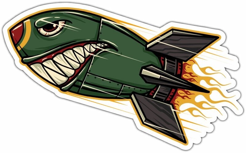 Nuclear Angry Rocket Bomb Army Military Car Bumper Window Sticker Decal 6″X3″