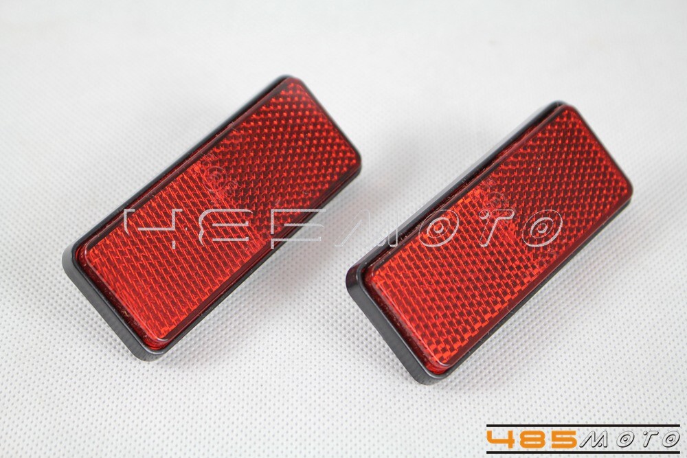 PMMA Motorcycle ATV Rectangle Reflectors Warning Bolt On Reflector Plate -Red