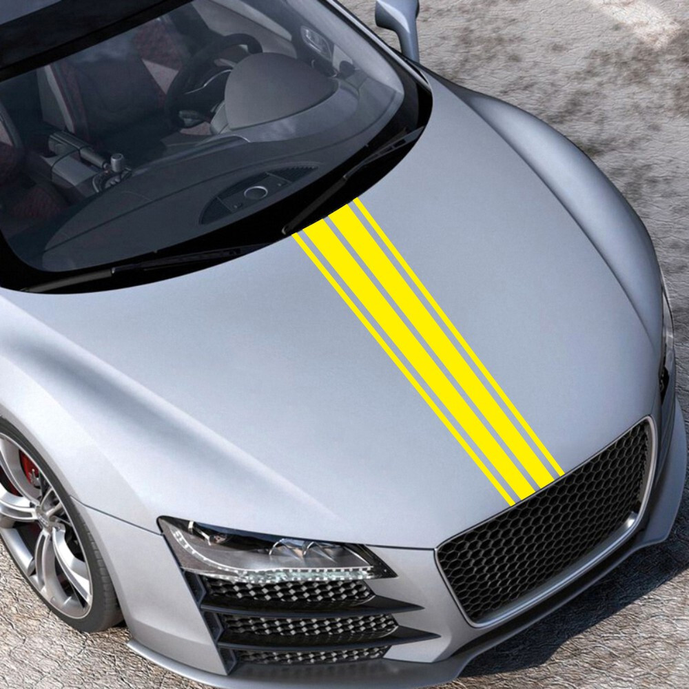 Long Strip Hood Cover Stickers Decals Vinyl Wrap Film For Car SUV Pickup Truck