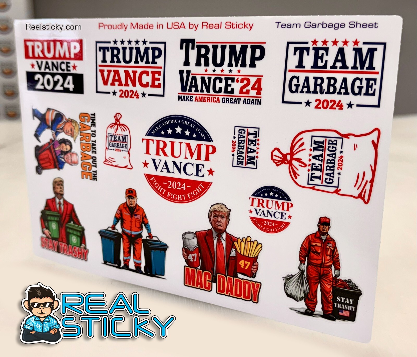 2024 Trump Vance Hard Hat Helmet Sticker Sheet USA POTUS Pack Phone Cup Decal