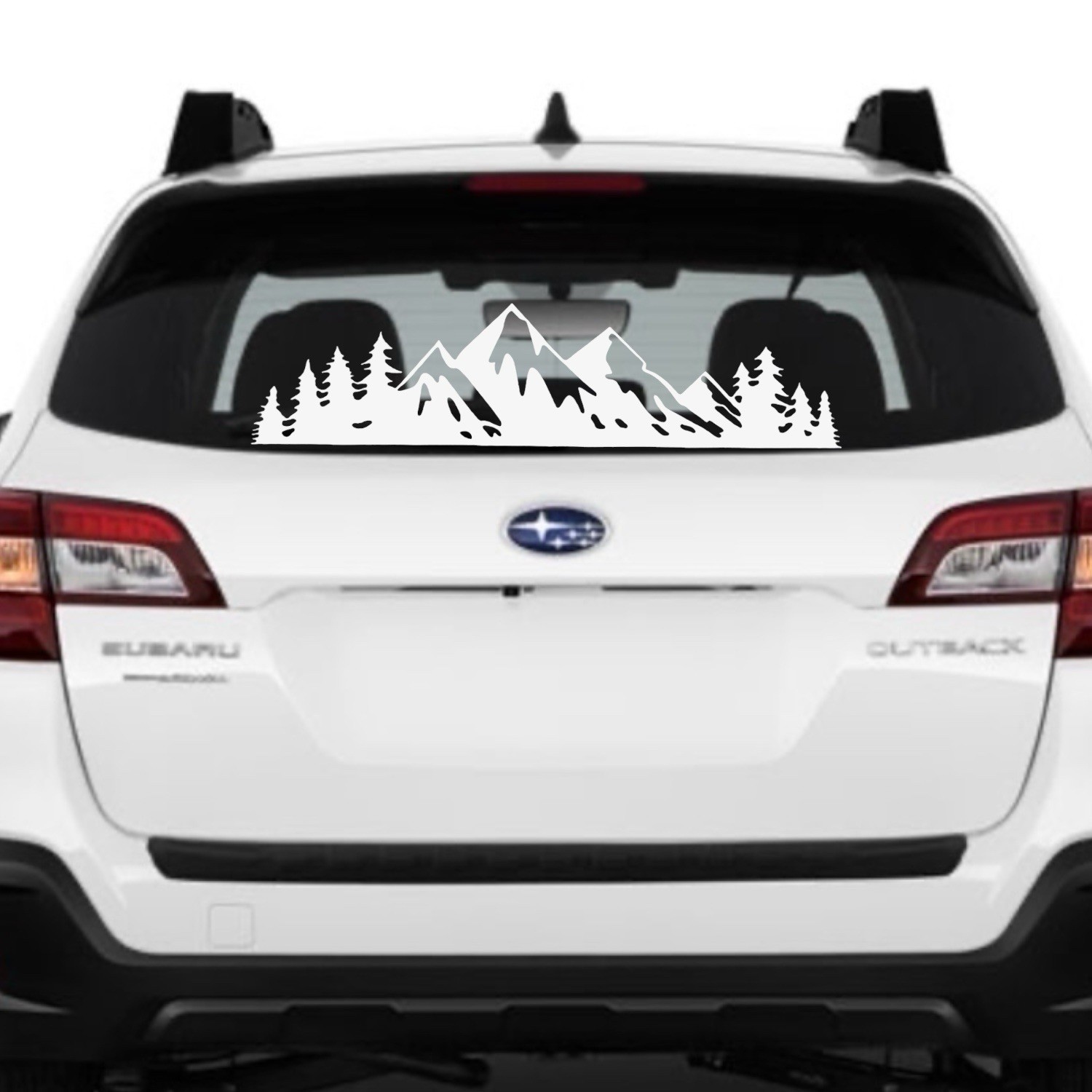 MOUNTAIN RANGE TREE LANDSCAPE SCENE Vinyl Decal -Sticker for Car Jeep Truck