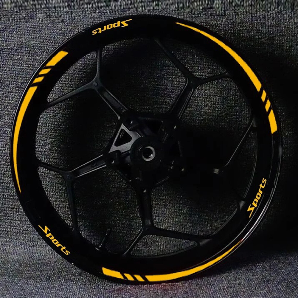 12PCS Tires Wheel Rim Reflective Decal Stickers Decor For Car Motorcycle Bike