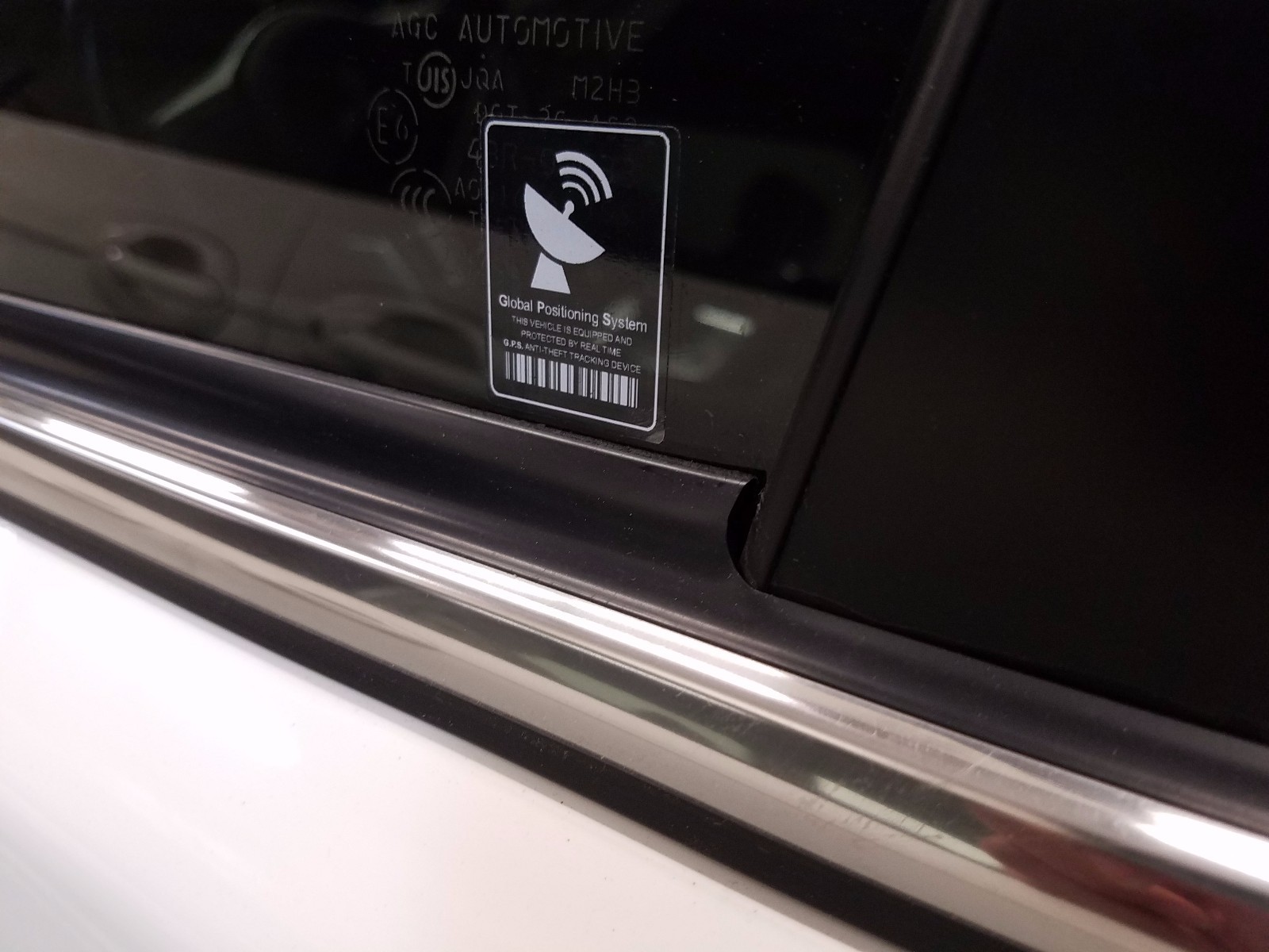 3 pcs x MINI Warning Sticker GPS Anti-Theft Tracking Printed Clear / White Decal