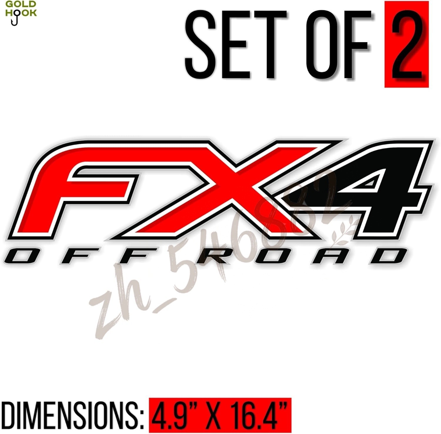 Set Of 2 For F150 FX4 Off Road Decals Stickers 4×4 Bed Side FH4B0 Black Red