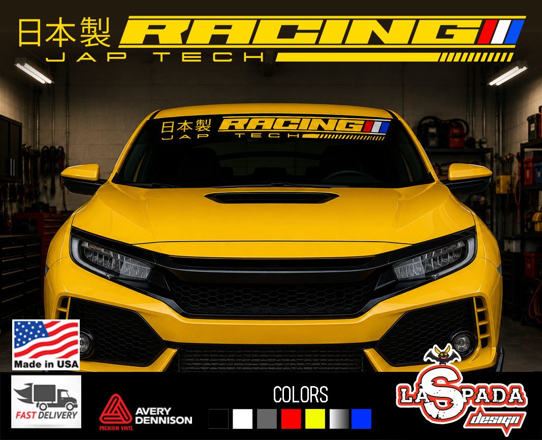fit honda civic r type hood racing windshield sticker spoiler accessories wheels