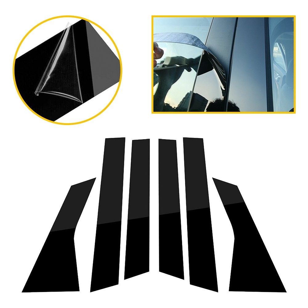 6/12x Post Pillar Fit 2018-2022 Accord Honda Window Door Cover Trim Glossy Black