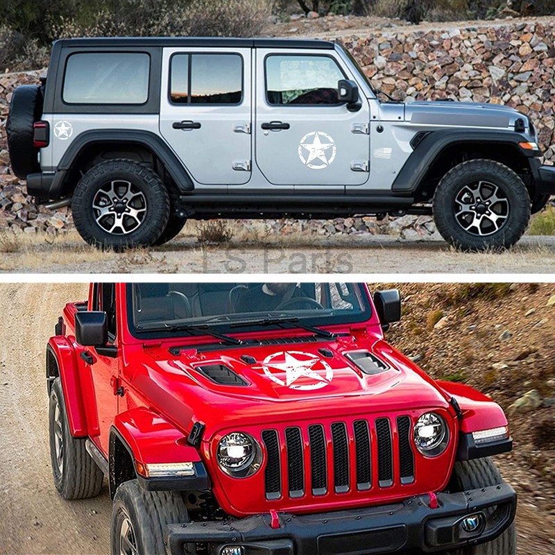 7x Distressed US Army Star Vinyl Decal Sticker Fit Jeep Wrangler Car Any Truck