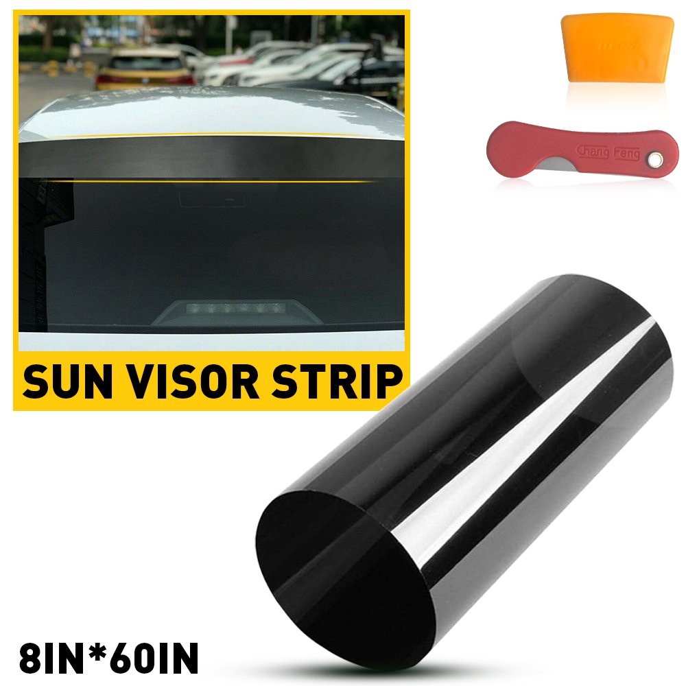Car Window Tint Visor Sun Strip Film Windshield Front DIY UV Shade Decal Banner