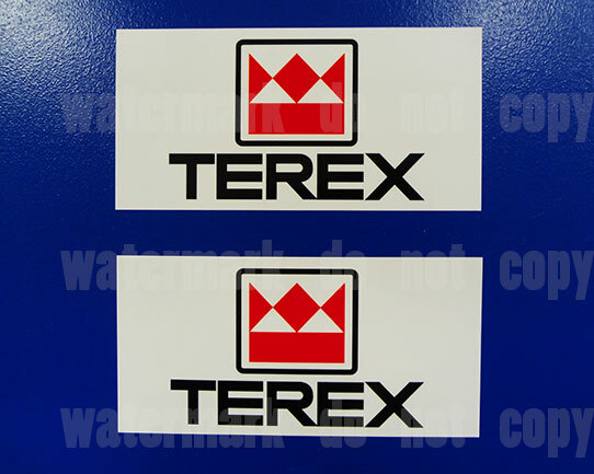 2x Terex white Stickers Decals Digger Tractor Skid Steer Boom Dump Pick the Size