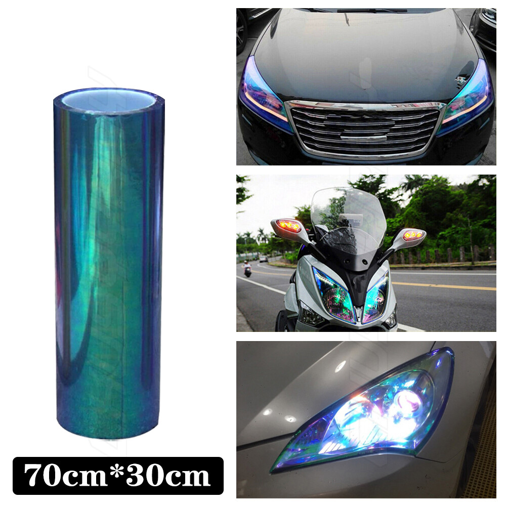 Blue Chameleon Neo Chrome Headlight Taillight Fog Light Gloss Vinyl Tint Film