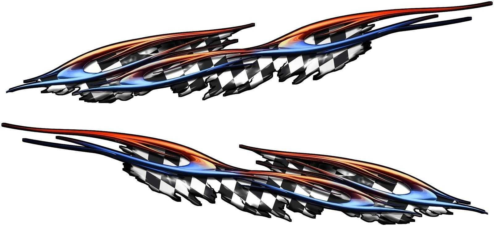 Boat Car Truck Trailer Motorcycle Graphics Decal Racing Flag Stickers Wrap