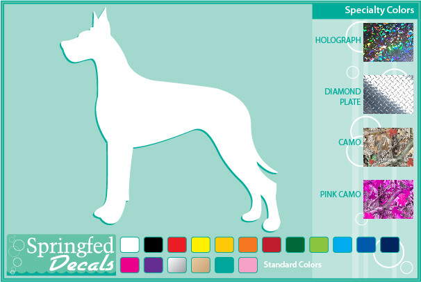 GREAT DANE SILHOUETTE cut vinyl decal #1 Dog stickers