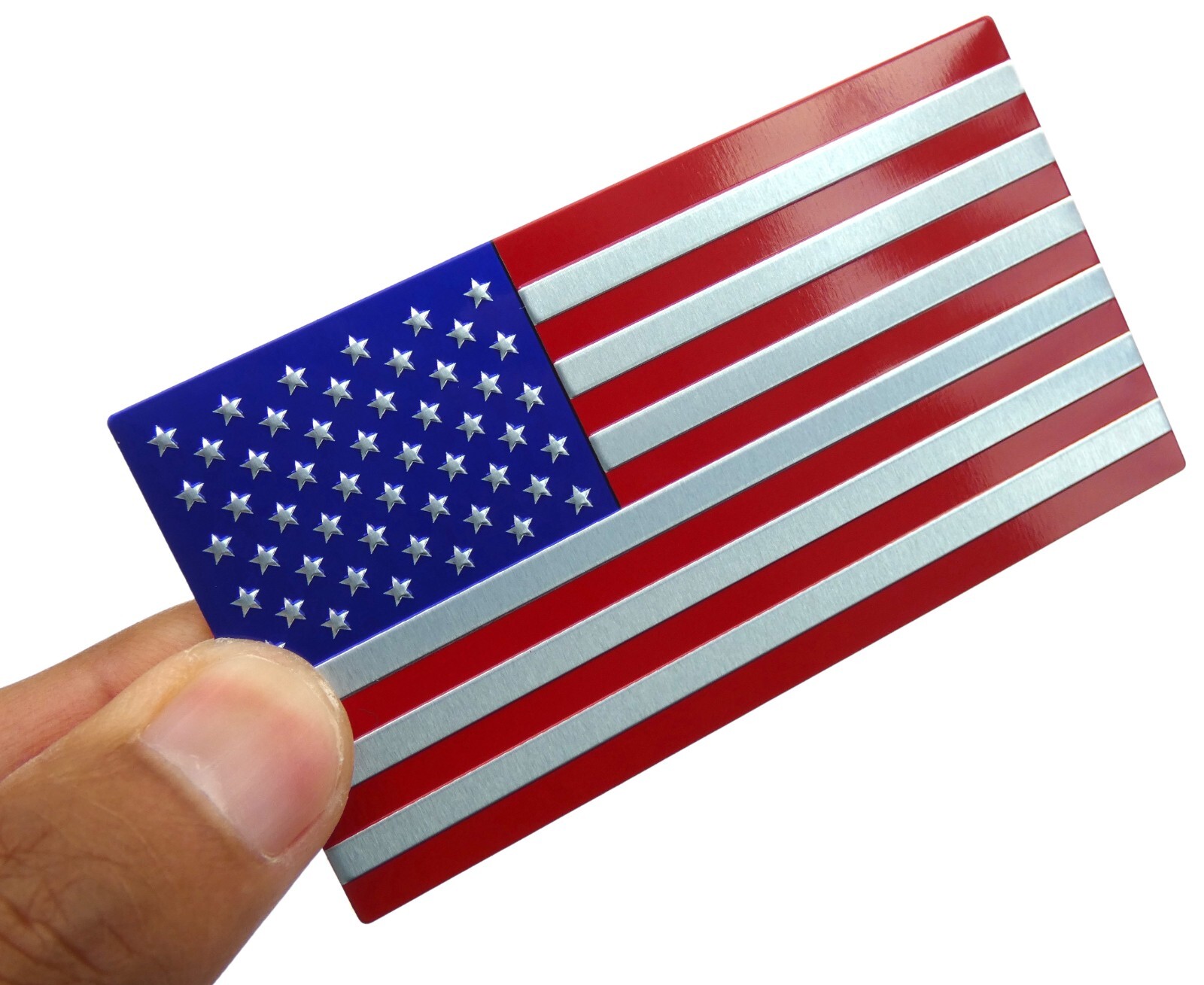 ALUMINUM American Flag Decal Sticker Car, Motorcycle, SUV, Truck, Patriotic