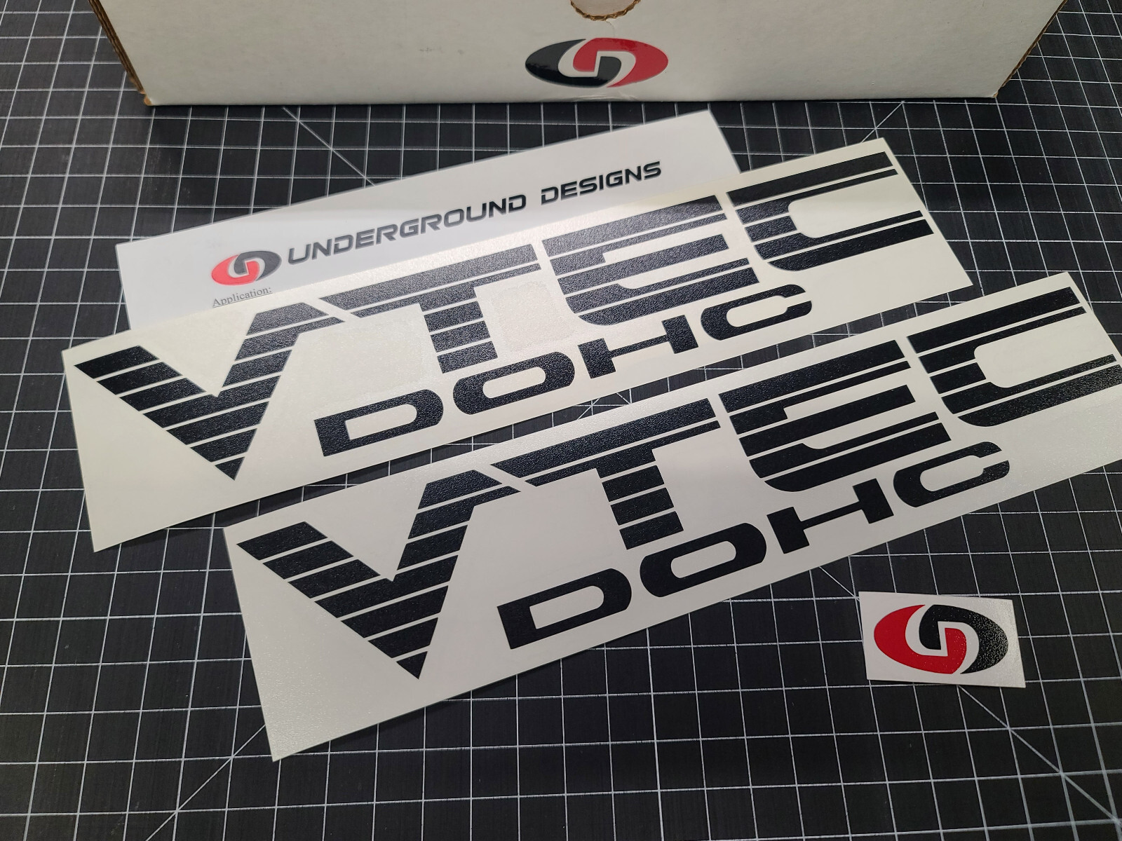 VTEC DOHC 12″ Fat Blinds (Pair X2) Vinyl Decal Sticker fits Honda Civic Si R RSX