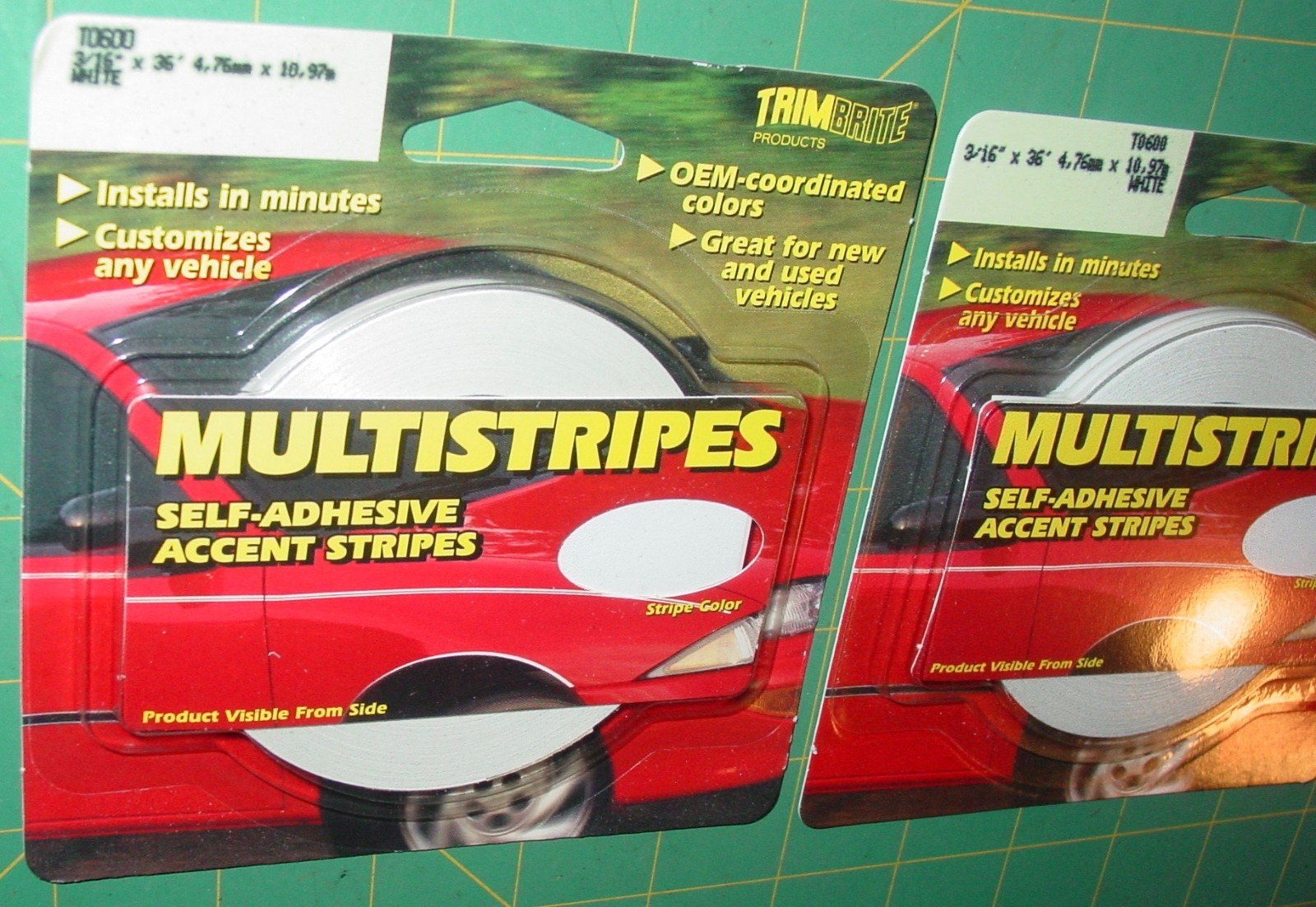 72′ Vinyl Pin Stripe White 3/16″ Multi-Line Car Tape Decal Stickers NOS USA