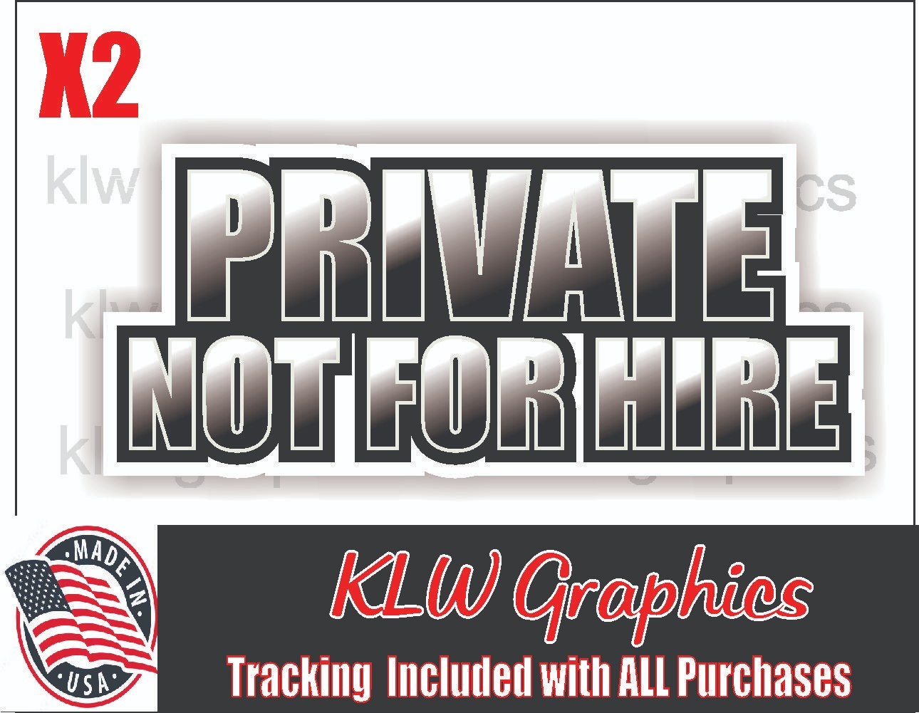 Private Not for Hire Decal Sticker Car Turbo Diesel Truck Trailer Semi Haul DOT