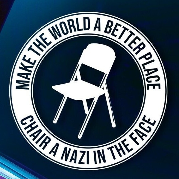 Anti Nazi Decal – Punch a Nazi, Chair a Nazi in the face, Political Car Decal
