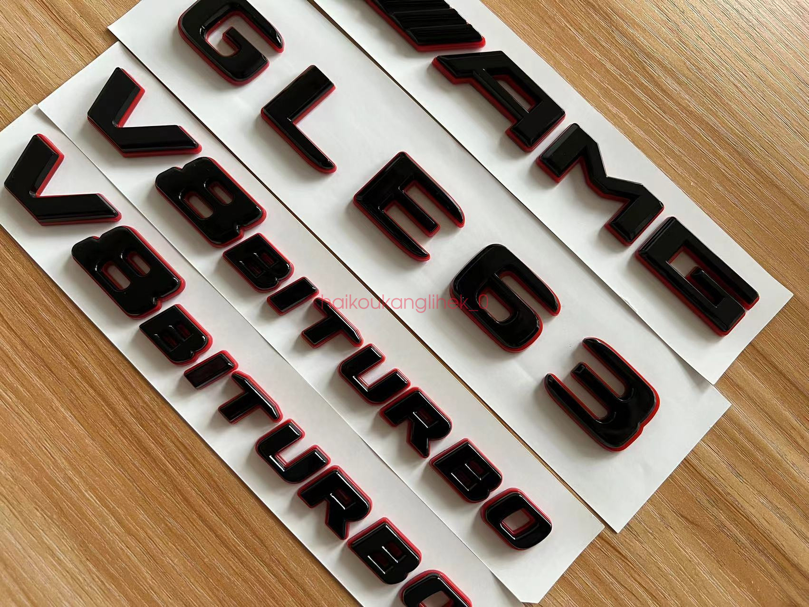 Black RED GLE63 AMG V8 BITURBO Emblem Badge Sticker Set For